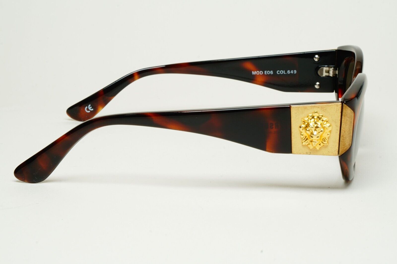 Versus Sunglasses 1996 by Gianni Versace Vintage Grey Lion Brown MOD E06 COL 649