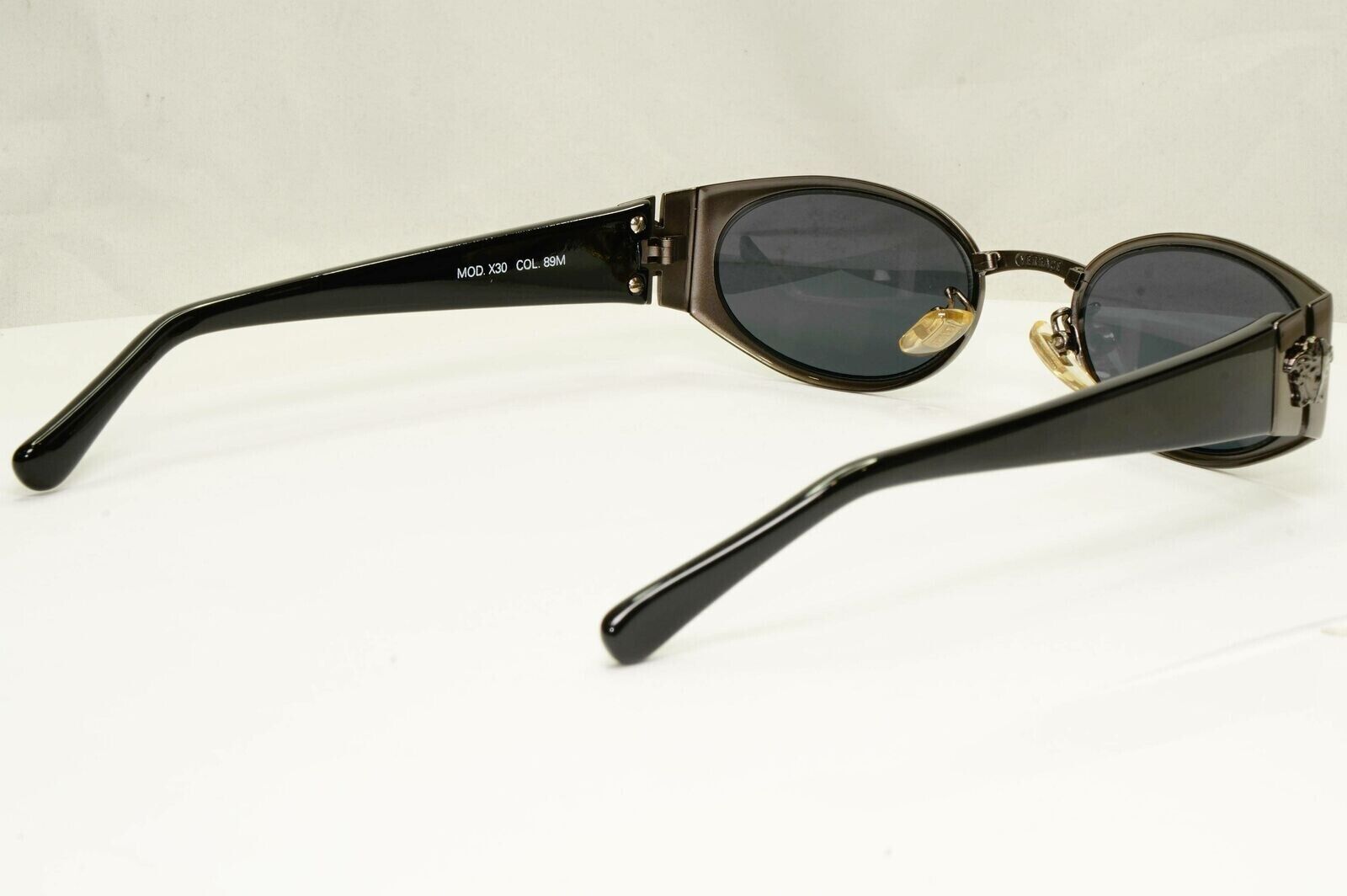 Gianni Versace 1996 Vintage Gunmetal Black Medusa Sunglasses MOD X30 COL 89M