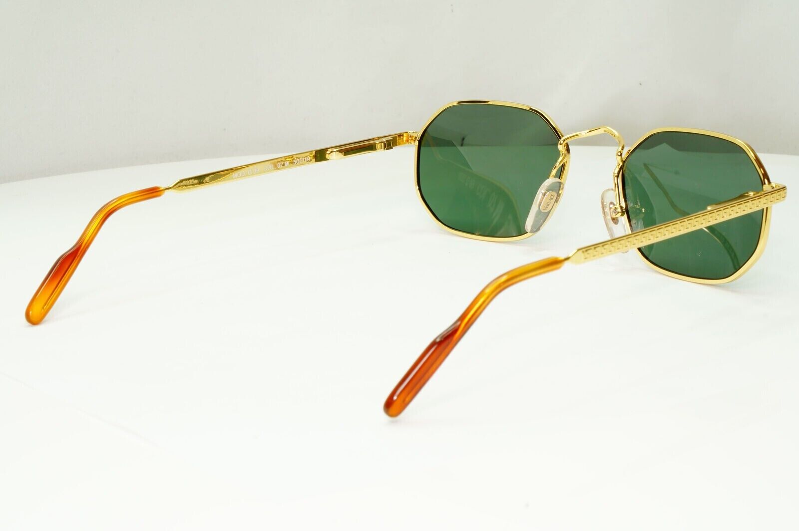 Gianni Versace 1995 Sunglasses Vintage Gold Green Hexagon MOD G09 COL 07M