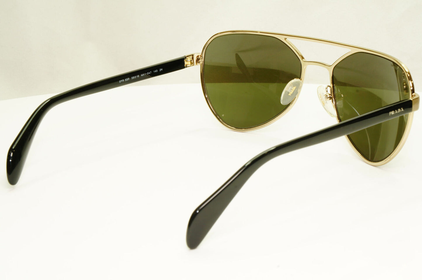 Prada Gold Black Pilot Sunglasses Green Mens Fashion PR55RS SPR 55R MA1-0A7