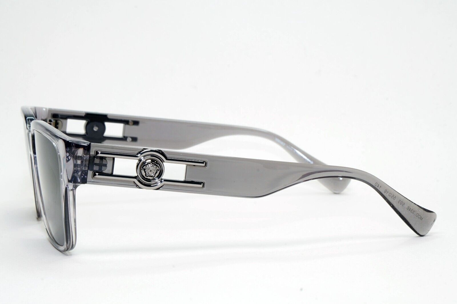 Versace Sunglasses Black Grey Transparent Square Medusa MOD VE 3346 593 55mm