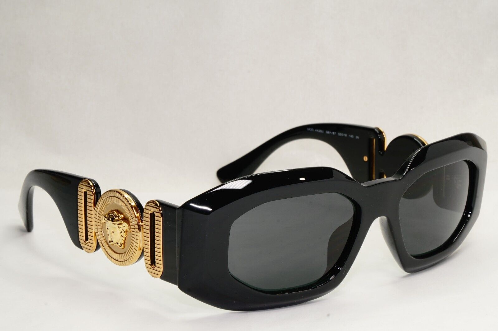 Versace Sunglasses Black Gold Medusa Heavy Large Biggie MOD VE 4425U GB1/87