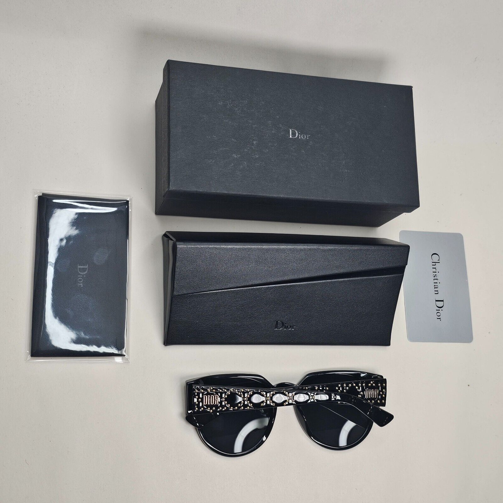 Dior Sunglasses 2019 Black Gold Lady Dior Studs 3 Square 807IR 311024