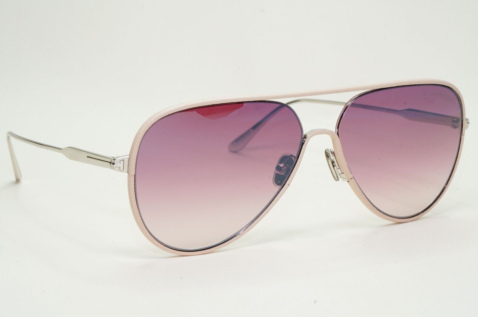 Tom Ford Sunglasses Jessie-02 Leather Pilot Silver Brown FT1016 TF 1016 18Z 60mm