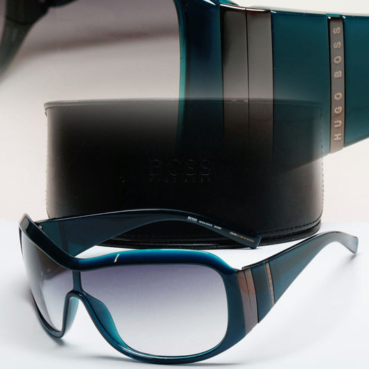 Hugo Boss Sunglasses 2006 Vintage Dark Green Teal Shield 0030/S SHGB5 211124