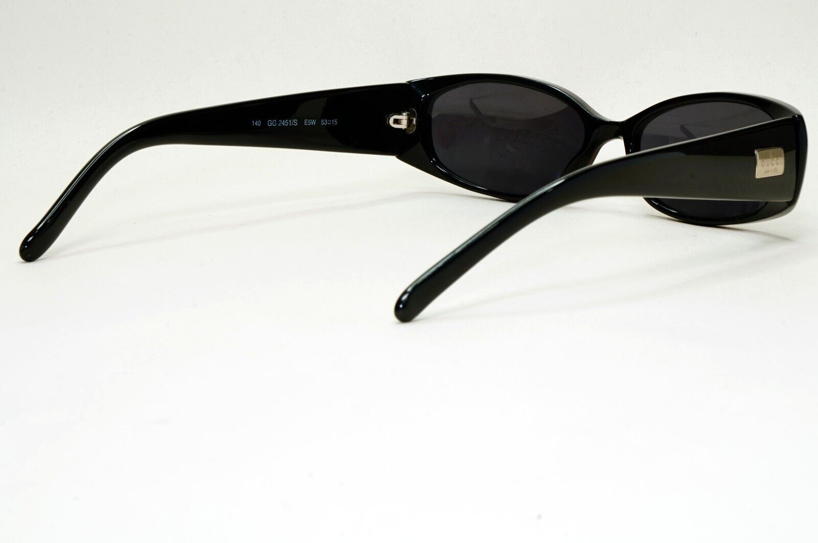 Gucci Sunglasses 1998 Vintage Black Rectangle GG 2451/S E5W Small 53mm 141024