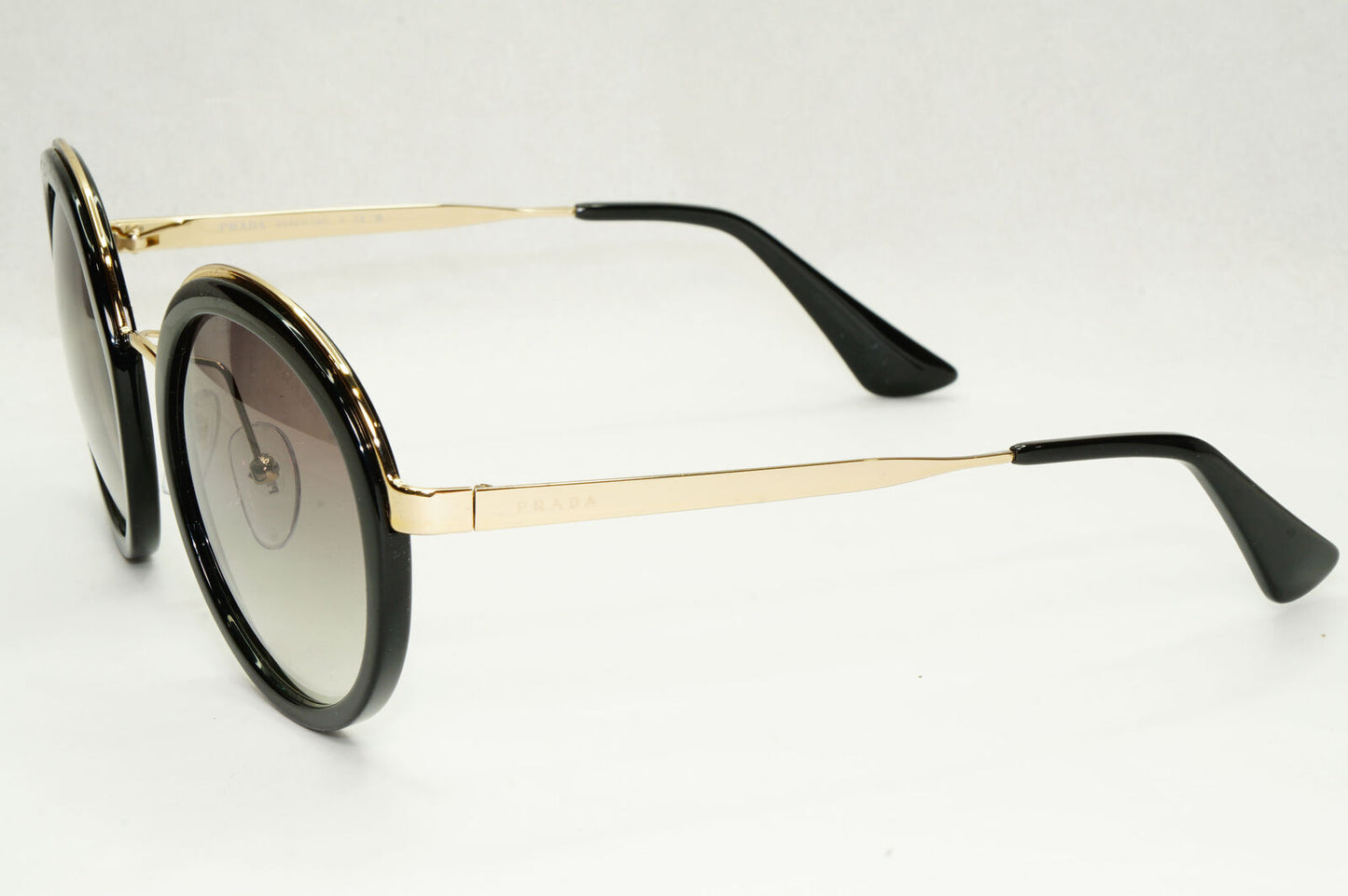 Prada Sunglasses Round Black Gold Grey Gradient PR50TS SPR 50T 1AB-0A7 54mm