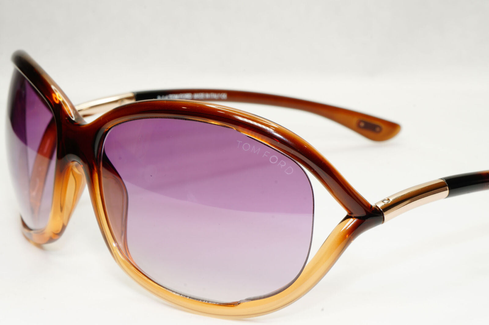 Tom Ford Sunglasses Jennifer Brown Gold Violet Gradient Wrap FT0008 TF8 50F