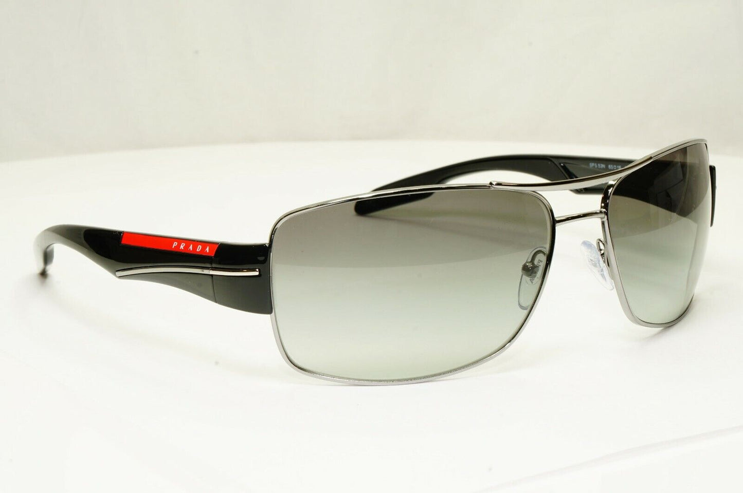 Prada Sunglasses Mens Black Grey Gradient Fade Square PS53NS SPS 53N 5AV-3M1