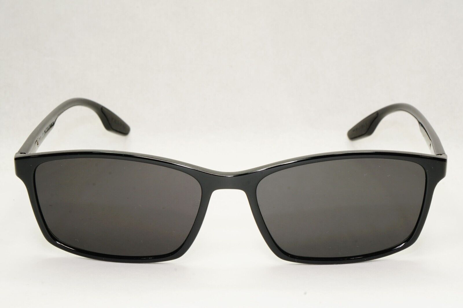 Prada Sunglasses Black Rectangle Glossy Red Stripe PS04MV VPS 04M 1AB-1O1 56mm