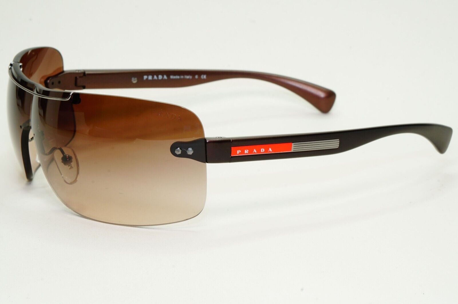 Prada Sunglasses 2007 Vintage Rare Brown Shield PS02MS SPS 02M BRS-6S1 050824