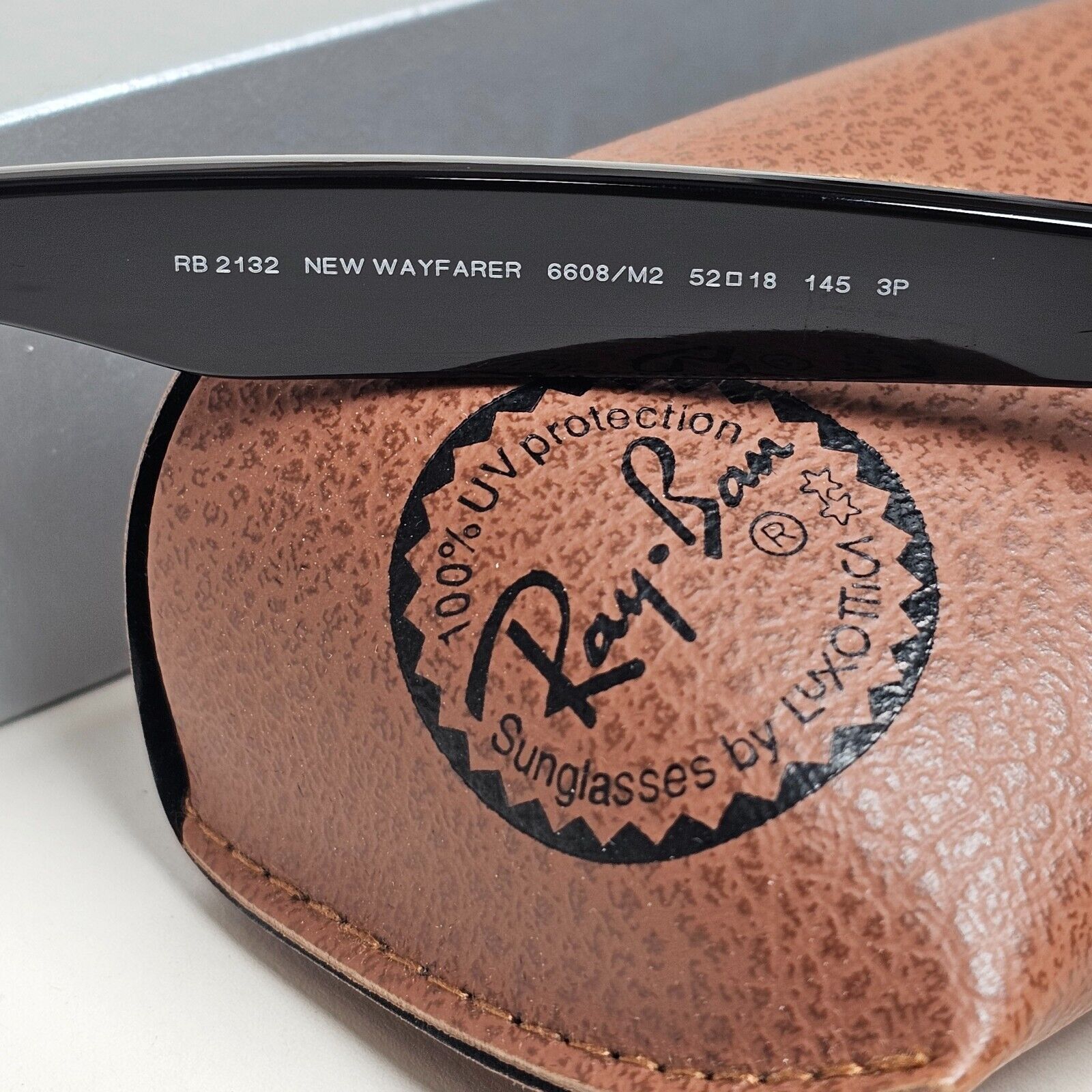 Ray-Ban Sunglasses Polarised New Wayfarer Brown Matte RB 2132 6608/M2 52mm