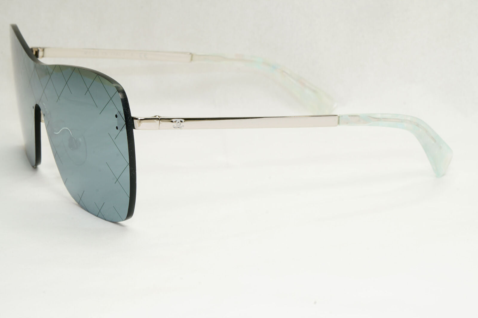 Chanel Sunglasses Silver Grey Mirrored Shield Visor 4215 c.124/6G