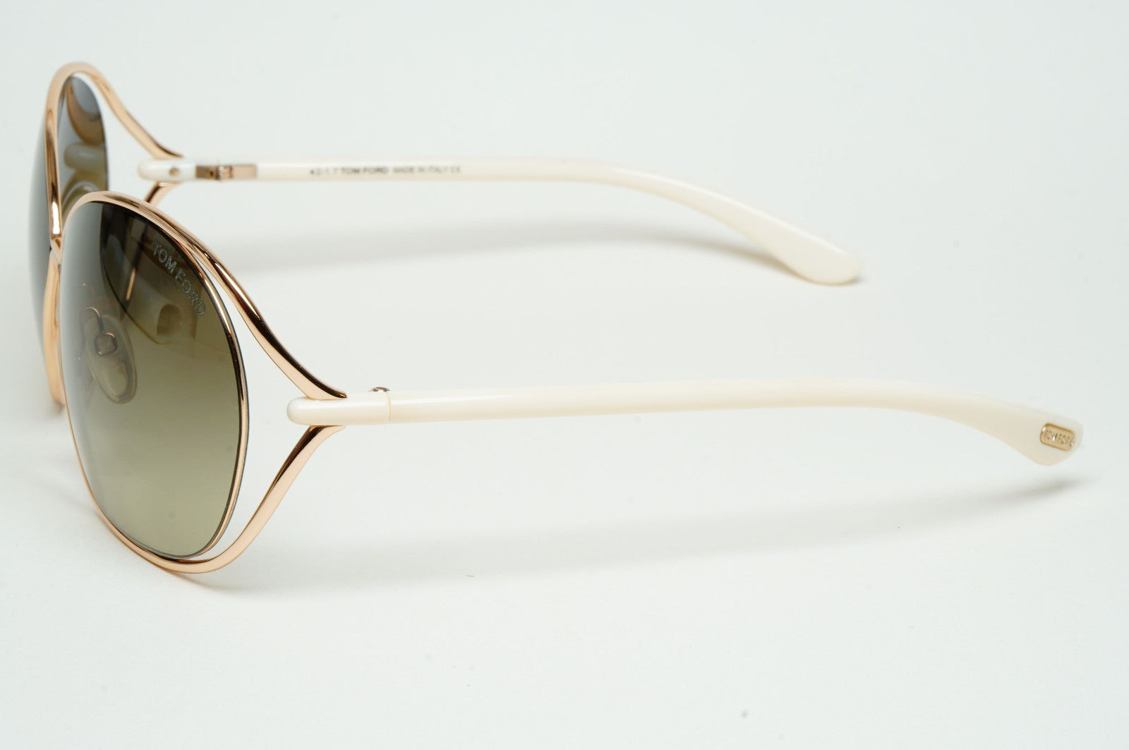 Tom Ford Sunglasses Carla Gold Grey Green Gradient White FT0157 TF 157 28P