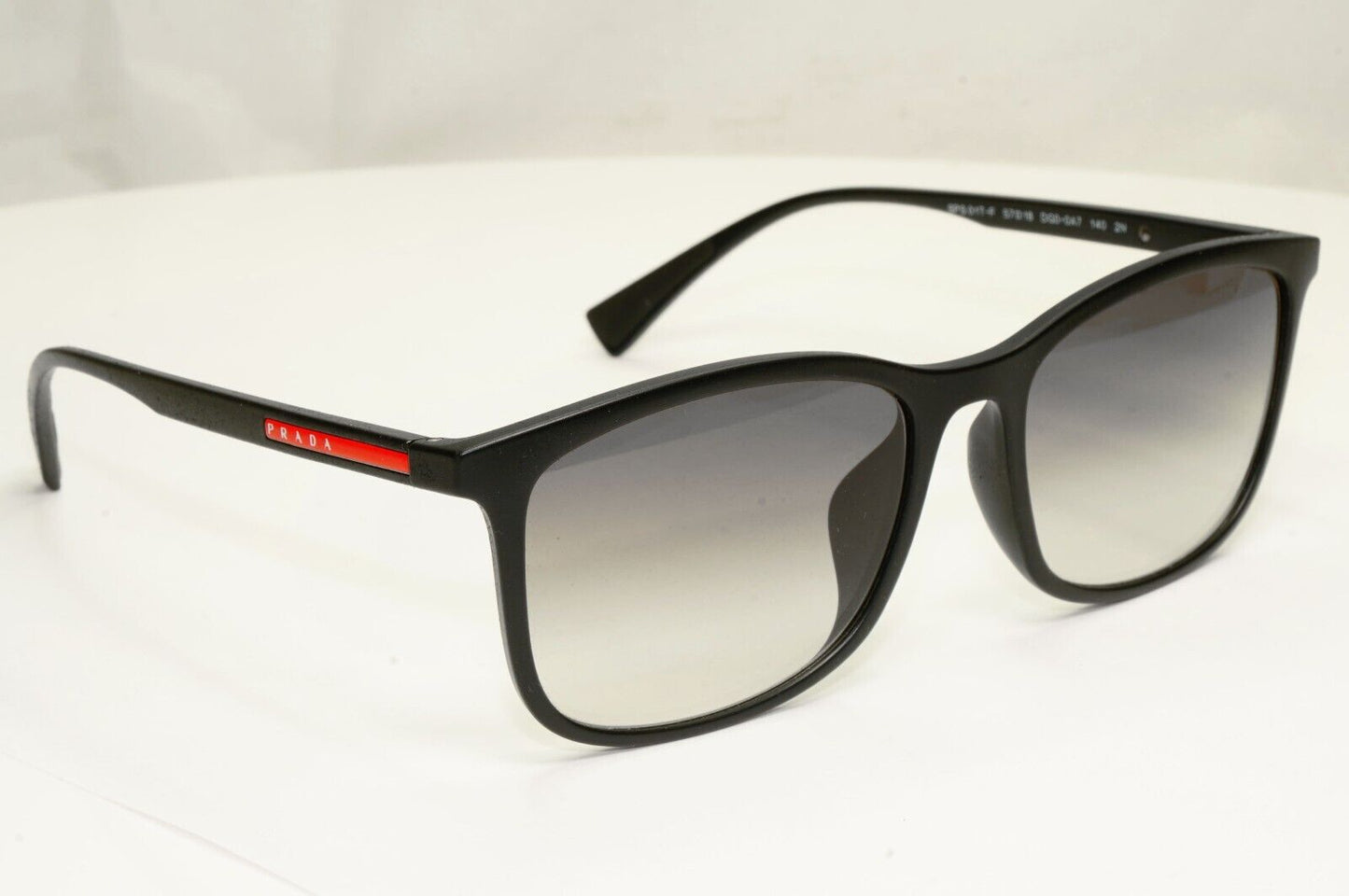 Prada Black Sunglasses Square Grey Gradient Lightweight PS01TS SPS 01T F DG0-0A7