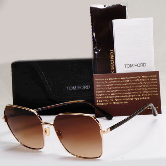 Tom Ford Sunglasses Claudia-02 Gold Brown Gradient Metal FT0839 TF 839 52F [N]