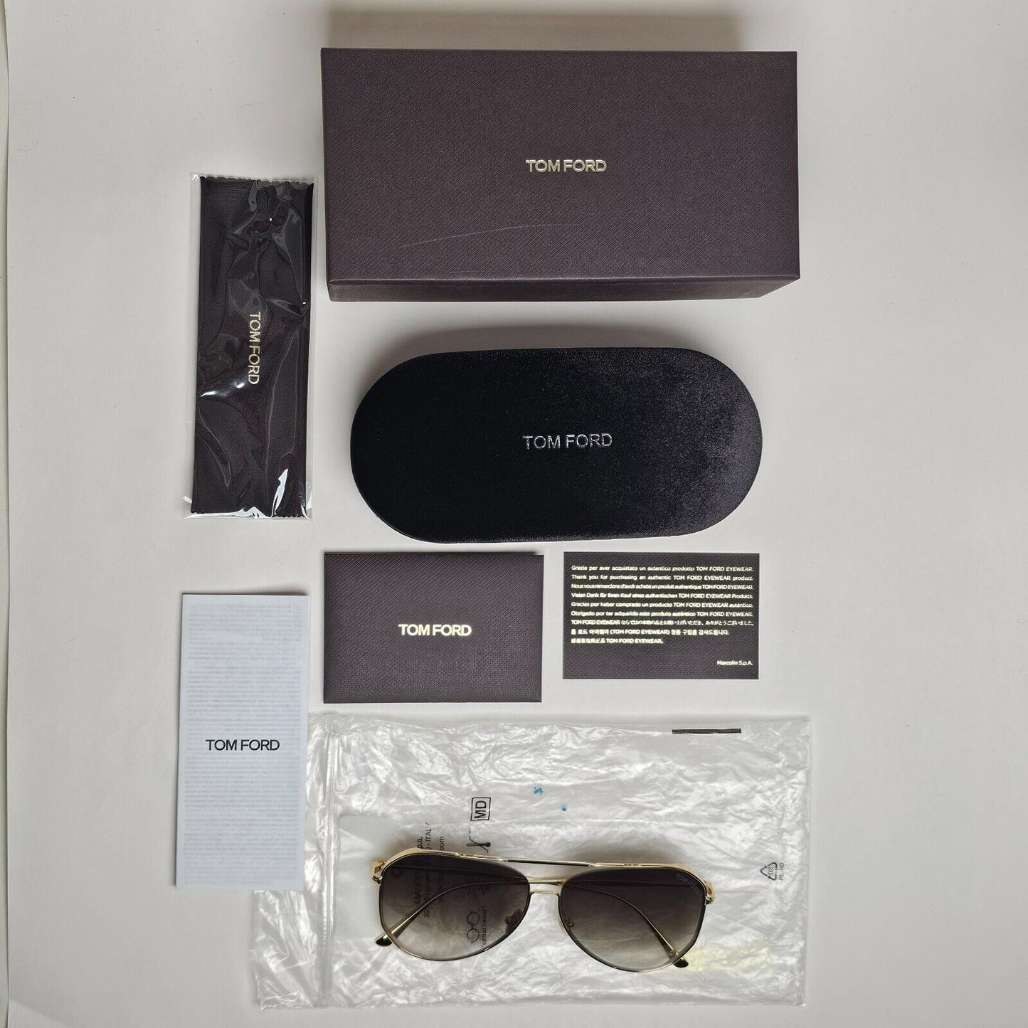 Tom Ford Sunglasses Charles-02 Gold Brown Grey Gradient Square FT0853 TF 853 30B