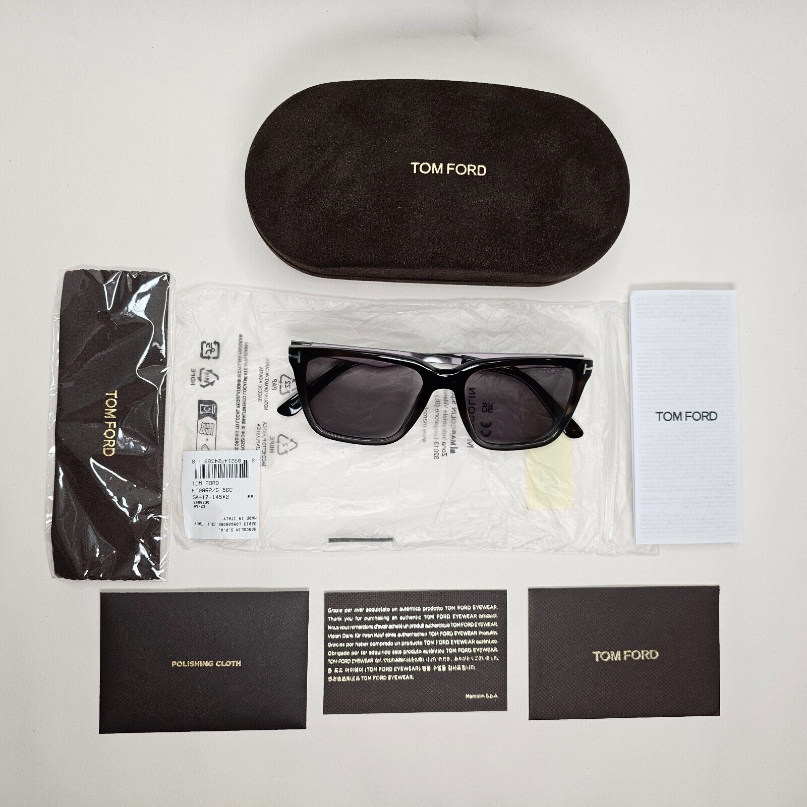 Tom Ford Sunglasses Garrett Brown Tortoise Grey Gunmetal FT0862 TF 862 56C 54mm