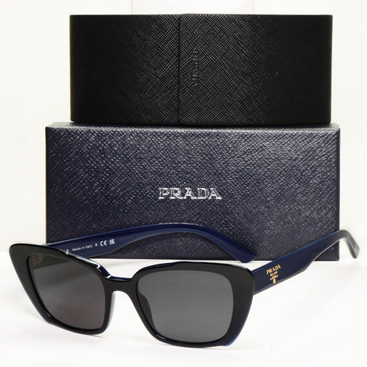 Prada Sunglasses Black Blue Square Fashion PR01YV VPR 01Y 08V-1O1 53mm