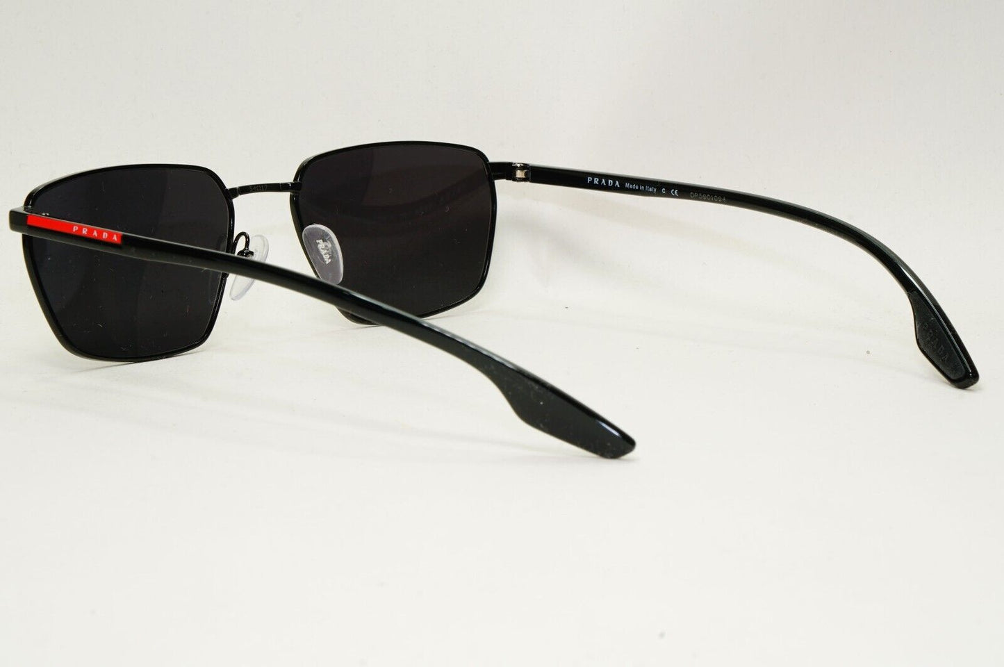 Prada Sunglasses Black Glossy Square Angular Rossa PS52MV VPS 52M 1AB-1O1 54mm