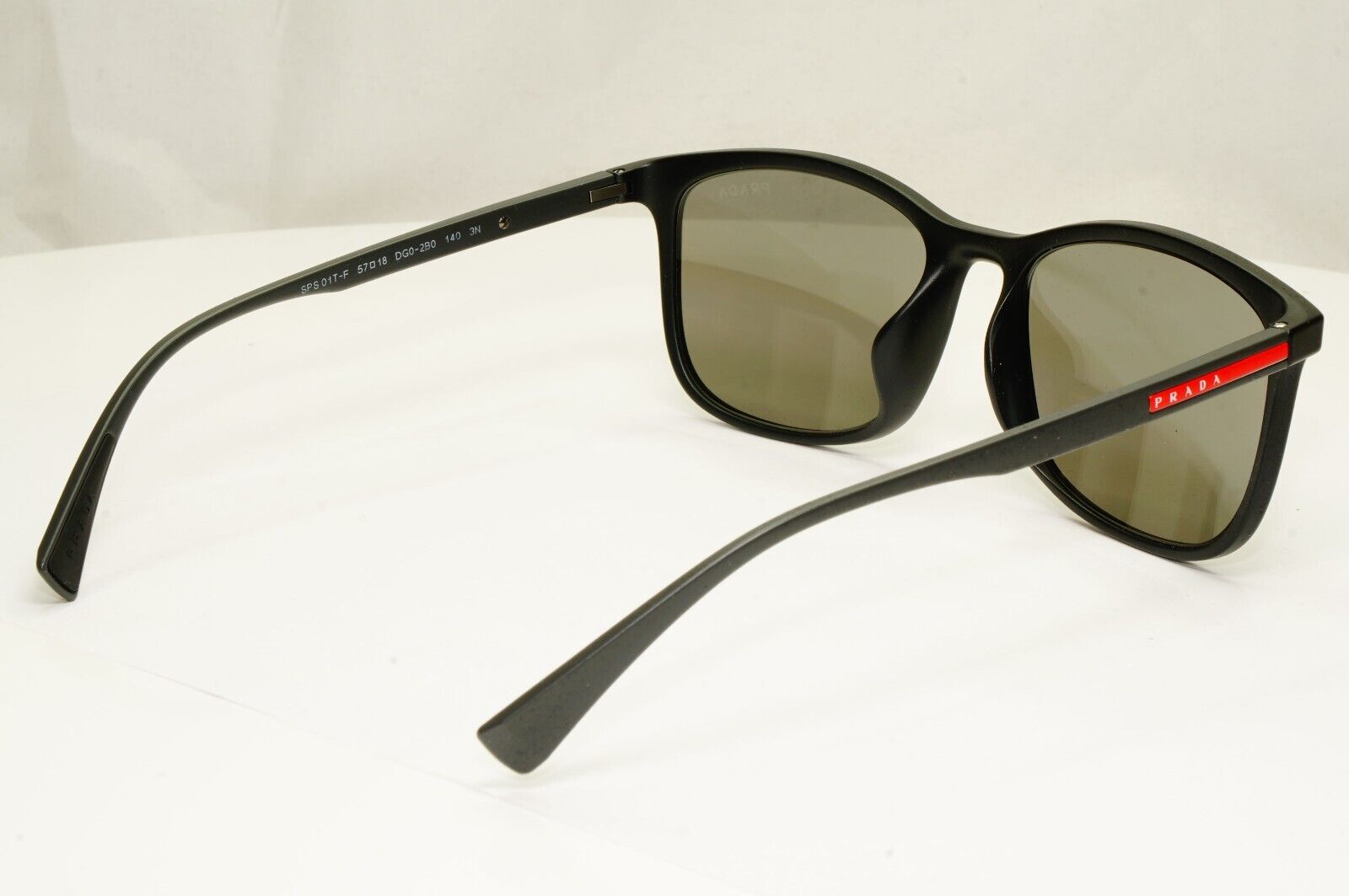 Prada Black Grey Mirror Silver Square Lightweight Sunglasses SPS 01T F DG0-2B0