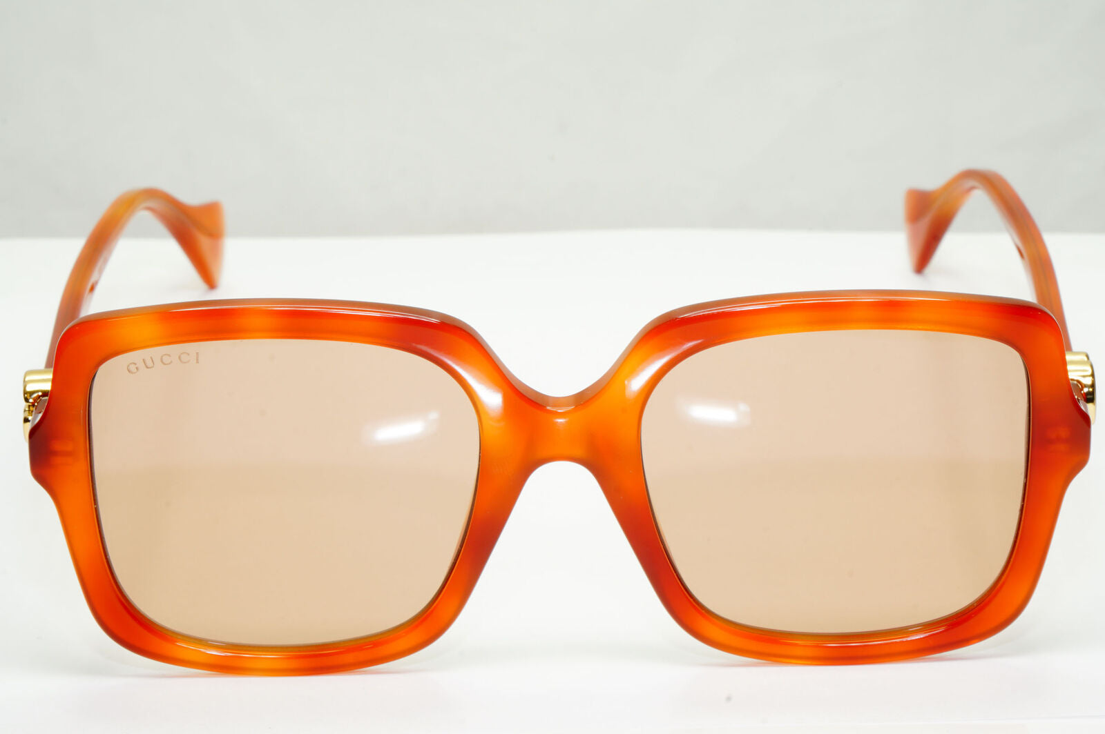 Gucci Oversized Square Sunglasses Brown Gold Large GG 1070S 002 251122