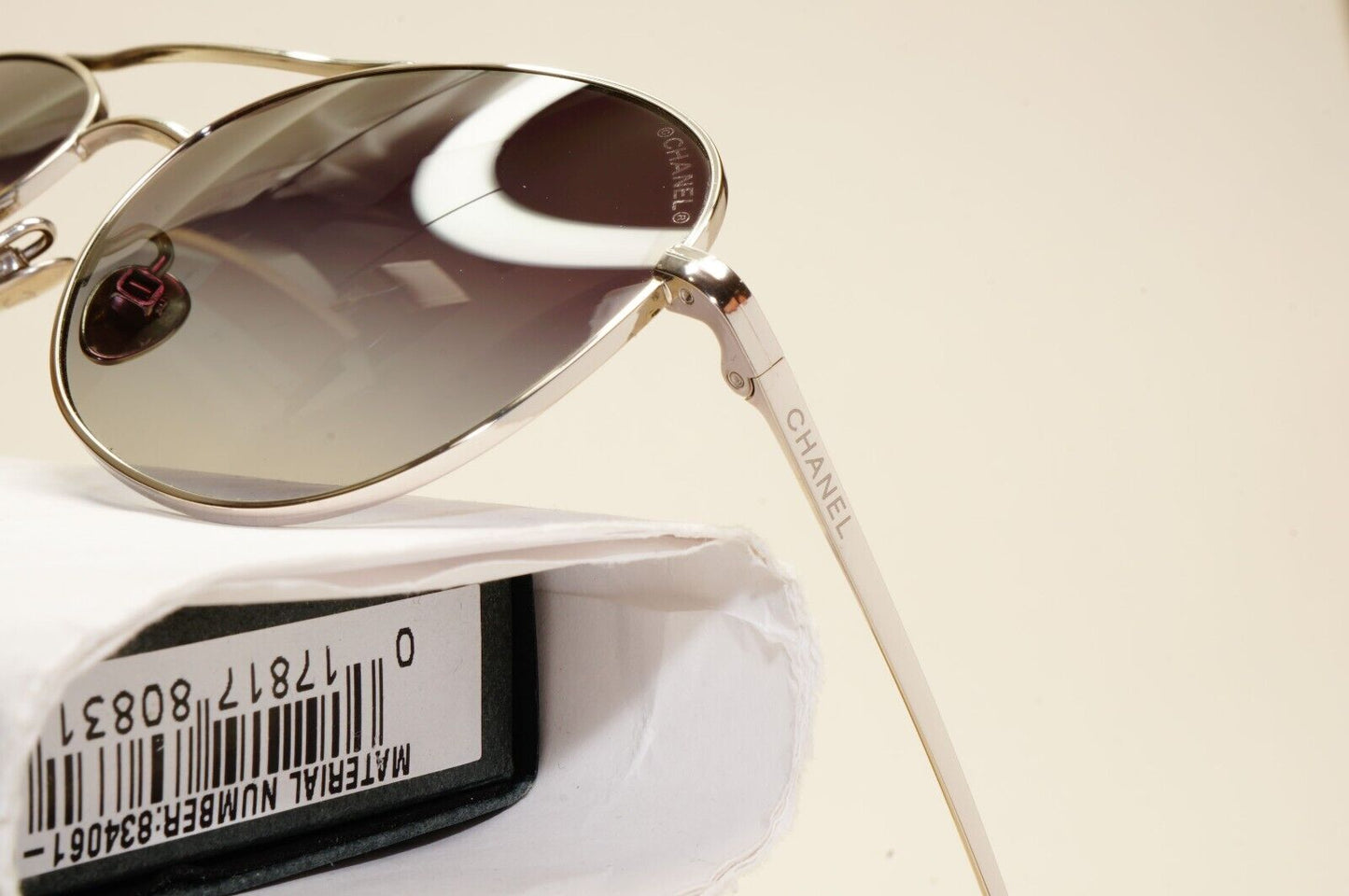 Chanel Sunglasses Titanium Silver Pilot Grey Gradient Metal 4259-T c.124/S6 56mm