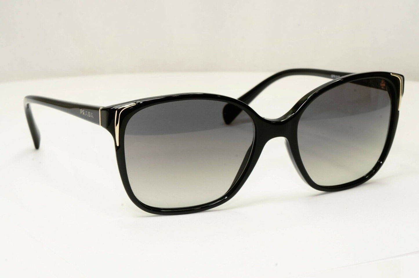 Prada Sunglasses Black Gold Grey Gradient Fade Square Fashion SPR 01O 1AB-3M1