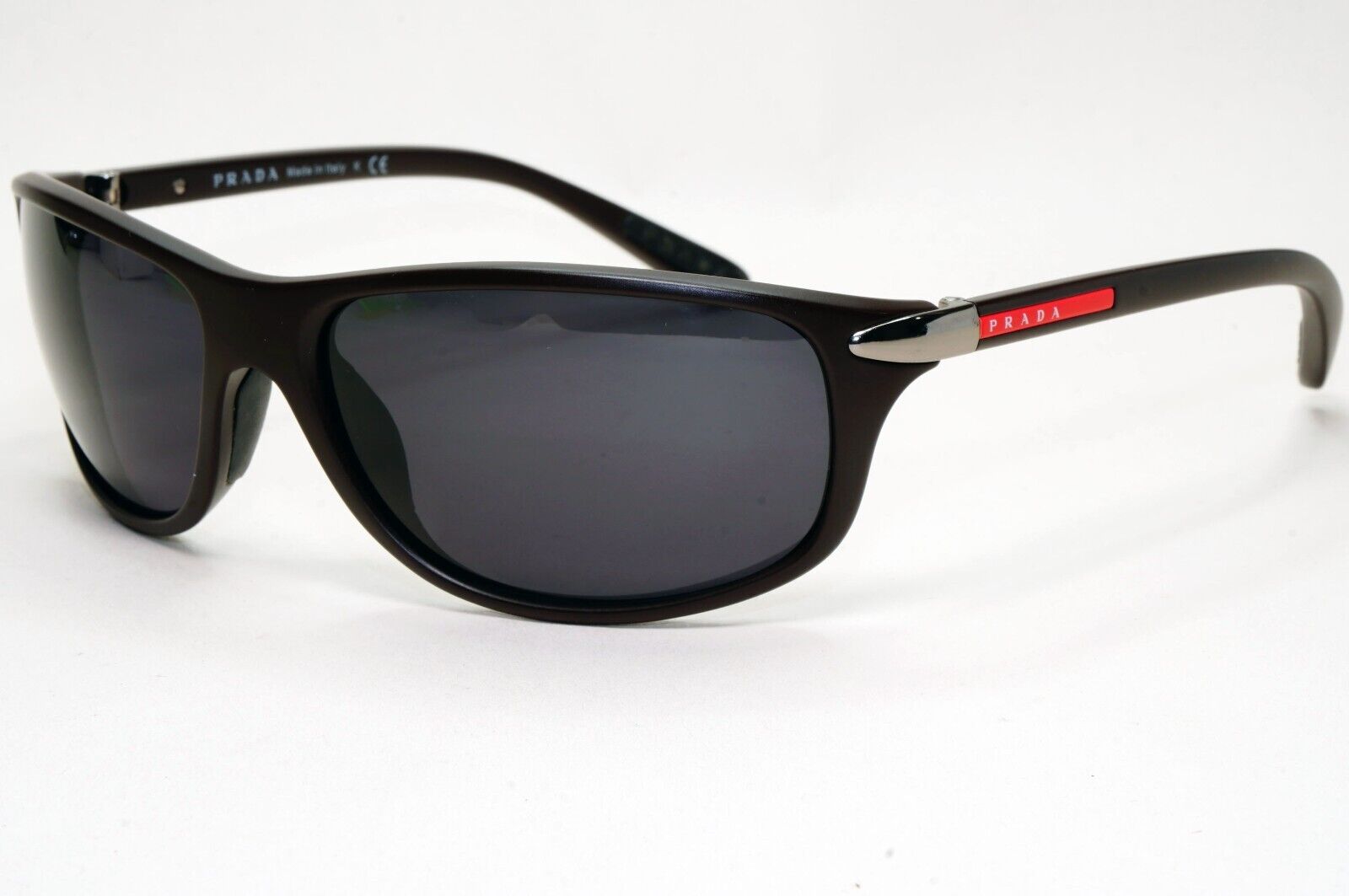 Prada Sunglasses 2011 Dark Brown Frame Wrap Black PS05MS SPS 05M BRR-6S1 021124