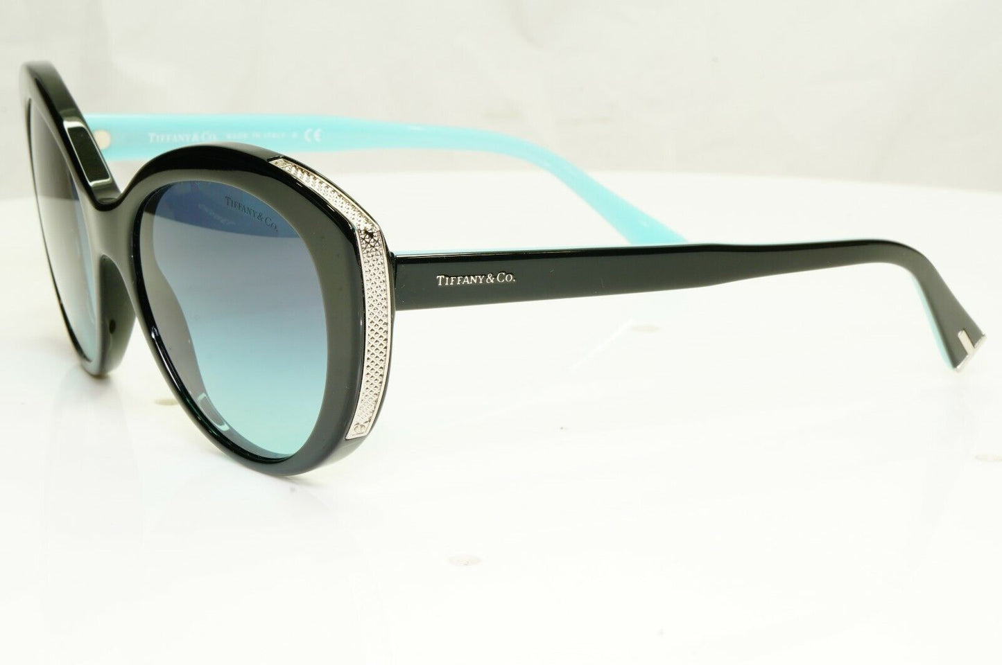 Tiffany & Co Blue Black Gradient Sunglasses Silver Diamond Point TF 4151 8001/9S