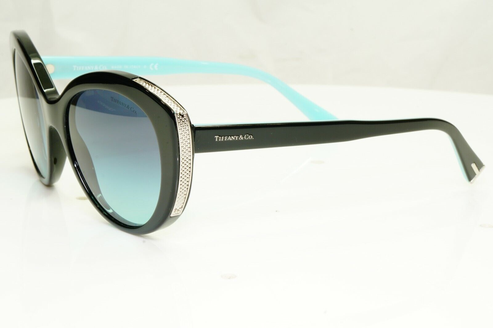 Tiffany & Co Blue Black Gradient Sunglasses Silver Diamond Point TF 4151 8001/9S