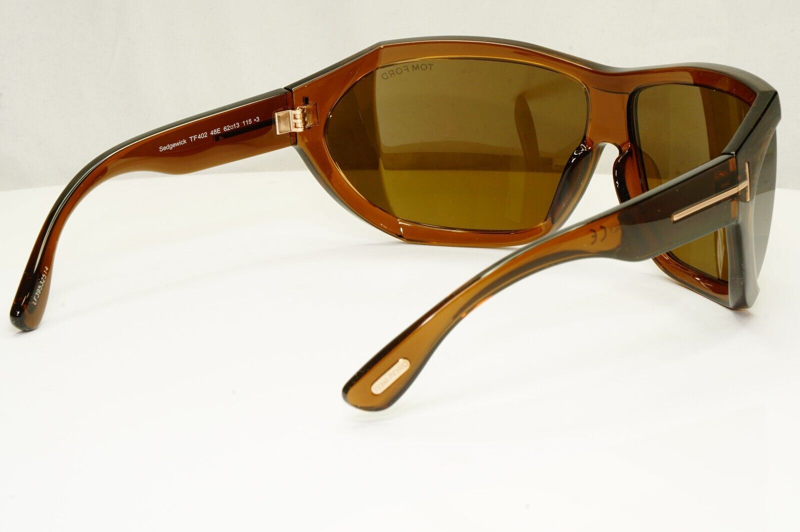 Tom Ford Sunglasses Sedgewick Brown Transparent Square Wrap FT0402 TF 402 48E