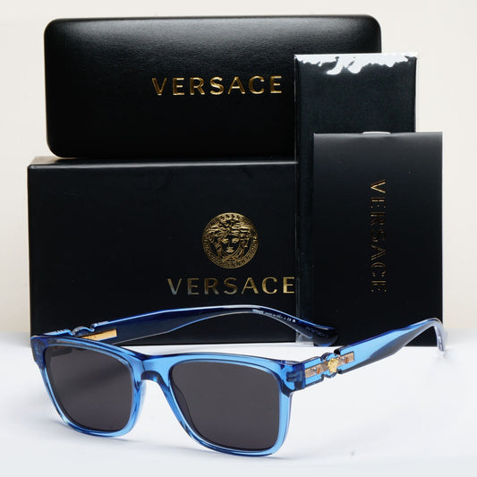 Versace Sunglasses Black Blue Transparent Gold Medusa MOD VE 3303 5415 53mm