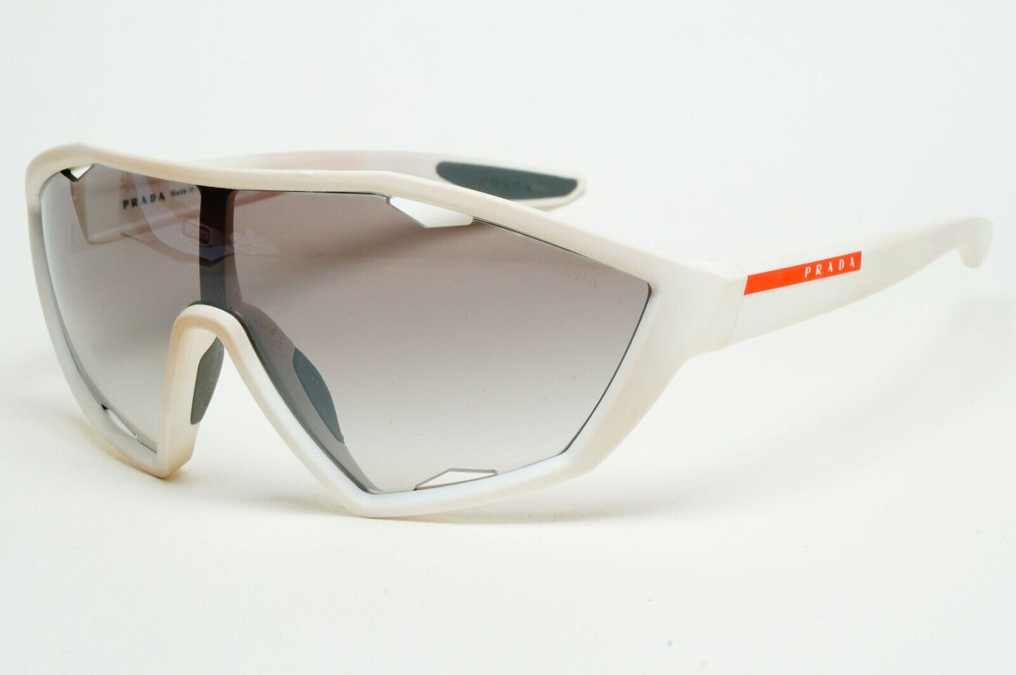 Prada Sunglasses White Grey Shield Visor PS10US SPS 10U TWK-5O0 231124