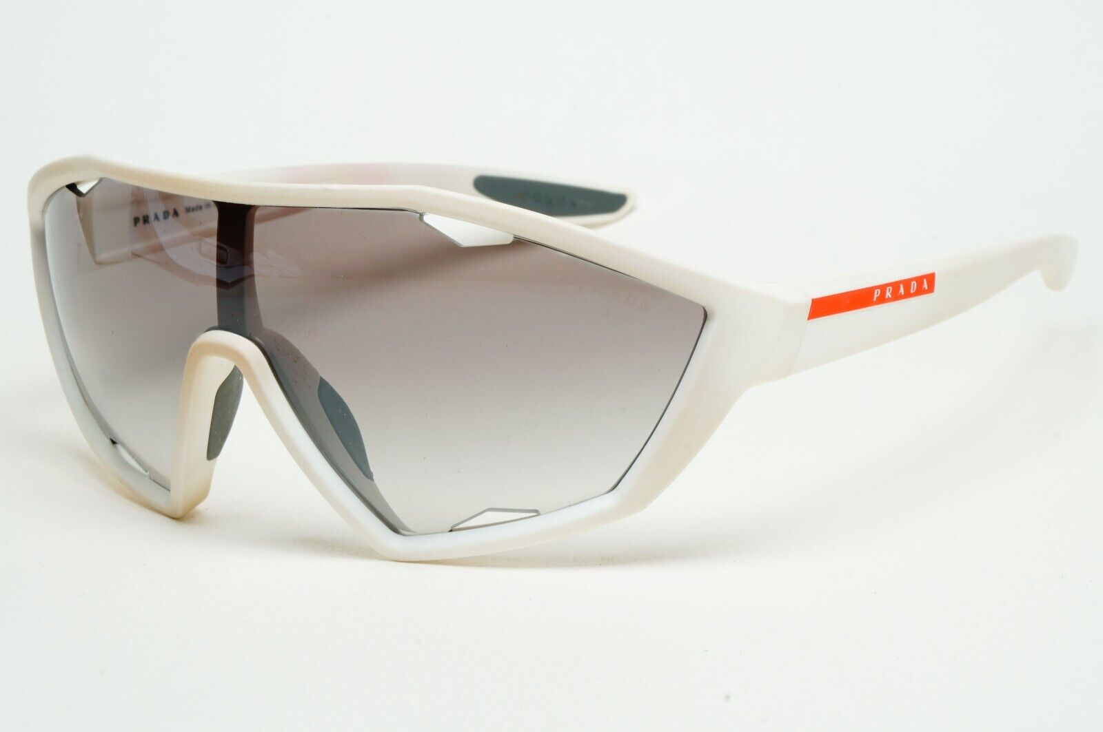 Prada Sunglasses White Grey Shield Visor PS10US SPS 10U TWK-5O0 231124