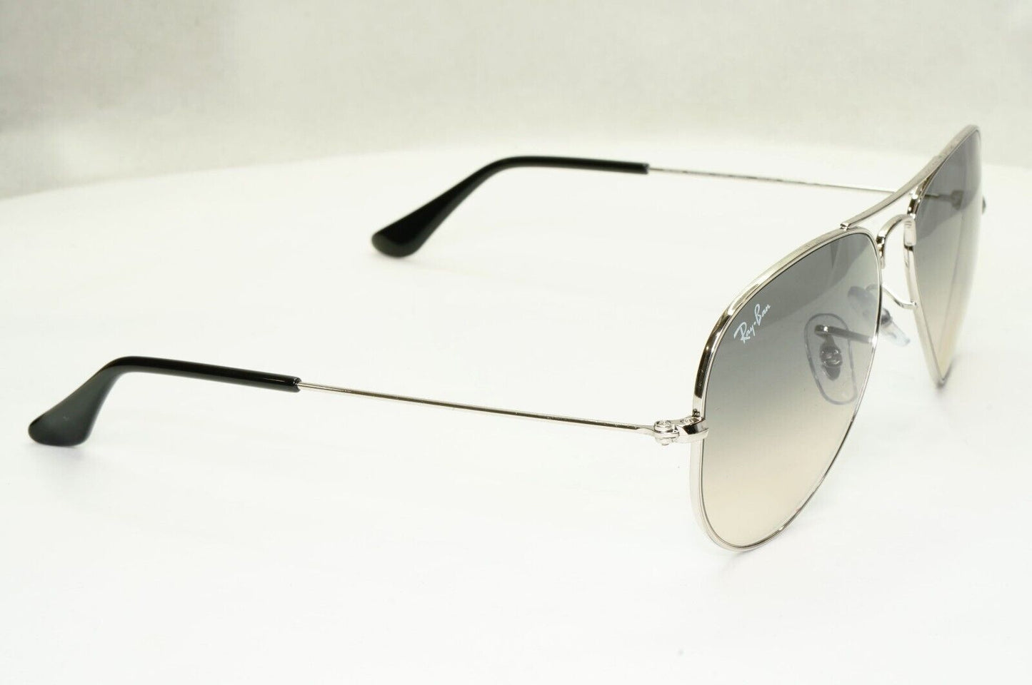 Ray-Ban Sunglasses Silver Gradient Grey Metal Small RB 3025 Aviator 003/32 55mm