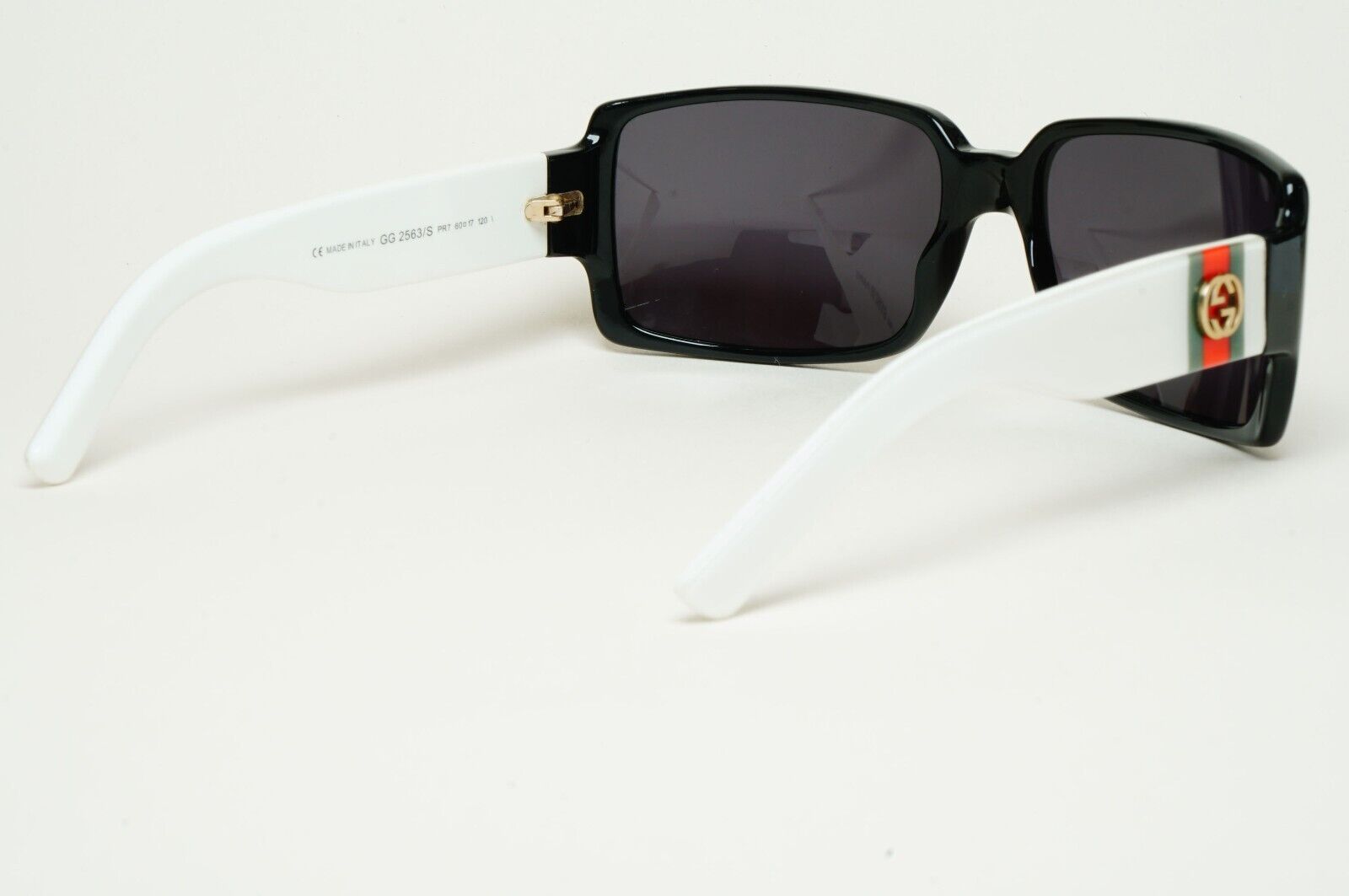 Gucci Sunglasses 2005 Vintage Black Wrap White GG 2563/S PR7 60mm 110225