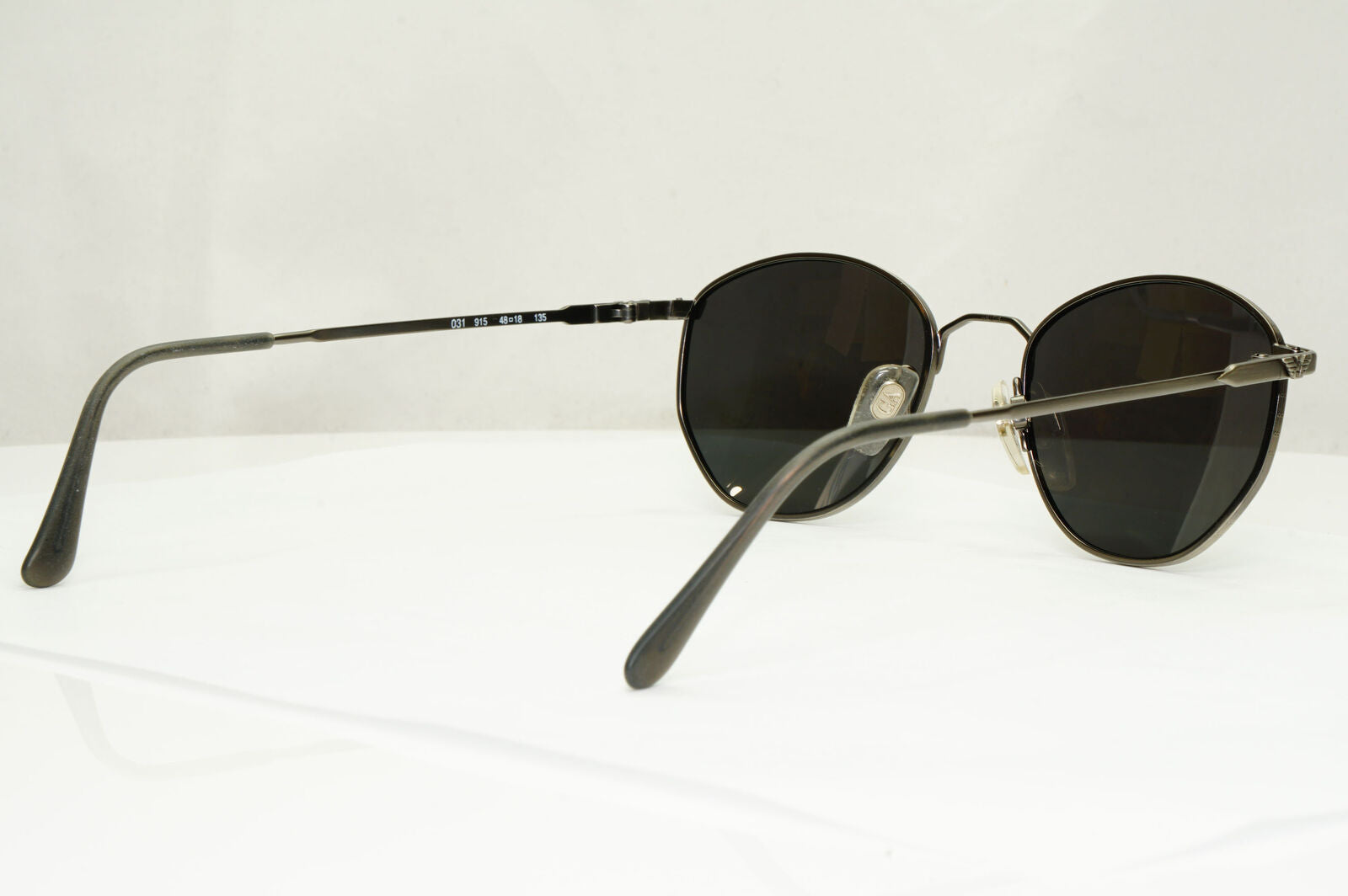 Emporio Armani Sunglasses 1997 Vintage Grey Gunmetal Black Round 031 915 48mm