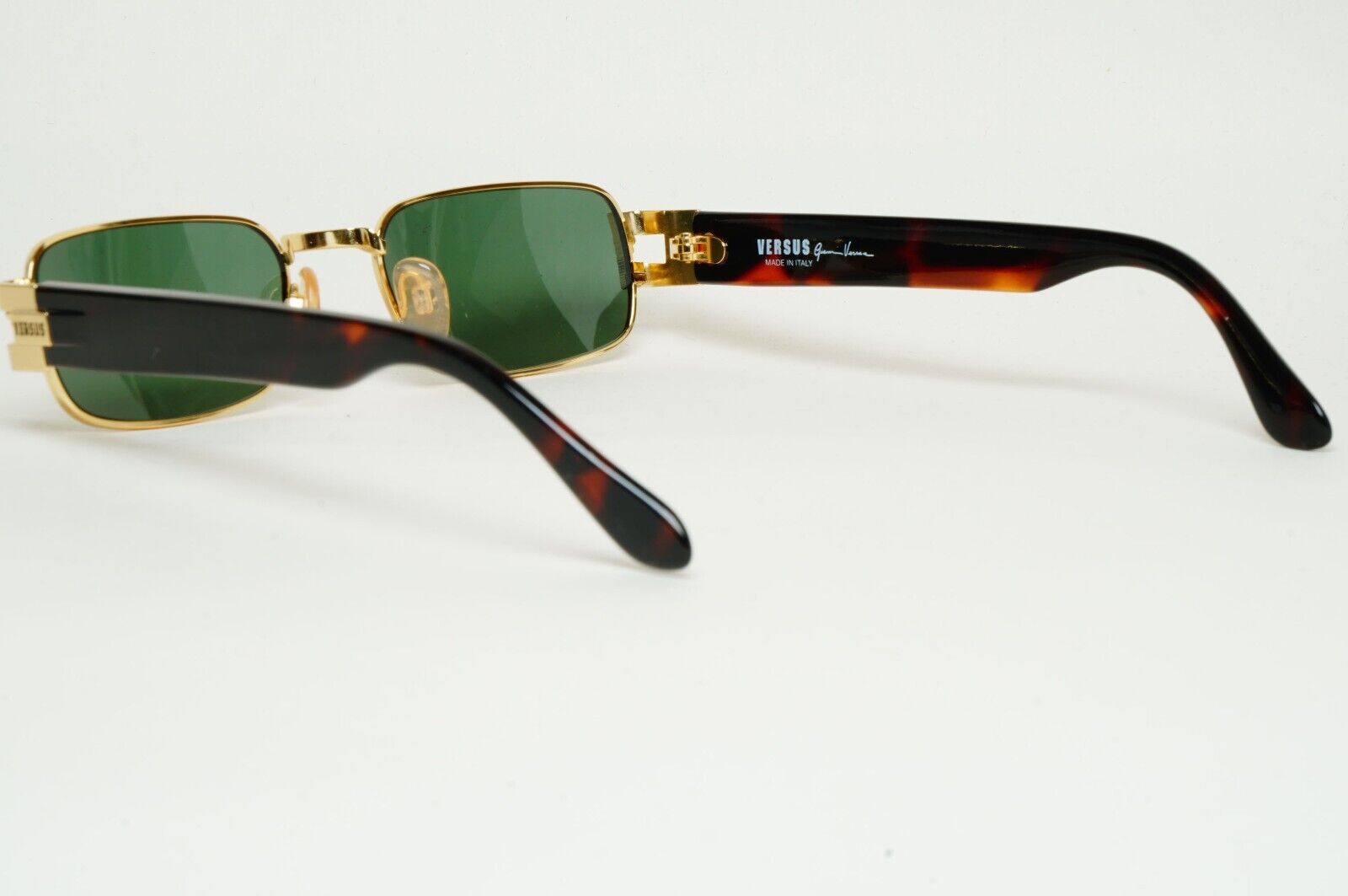 Versus Sunglasses 1996 by Gianni Versace Vintage Gold Rectangle MOD F32 COL 36M