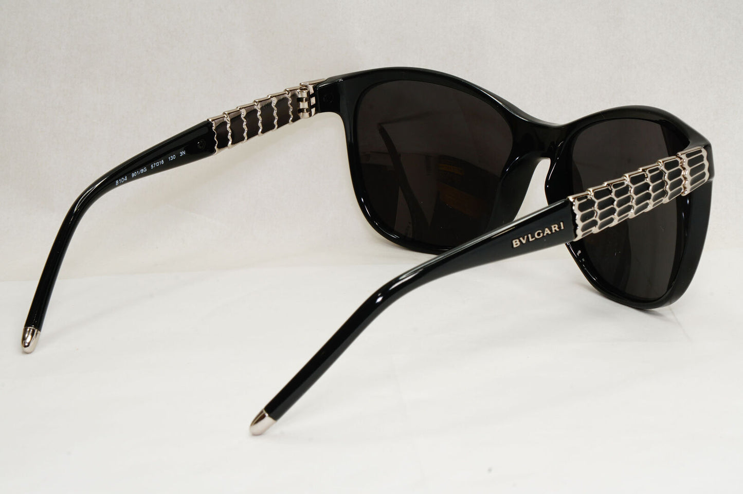 Bvlgari Sunglasses 2011 Vintage Black Silver Scales Square 8104 901/8G 060324