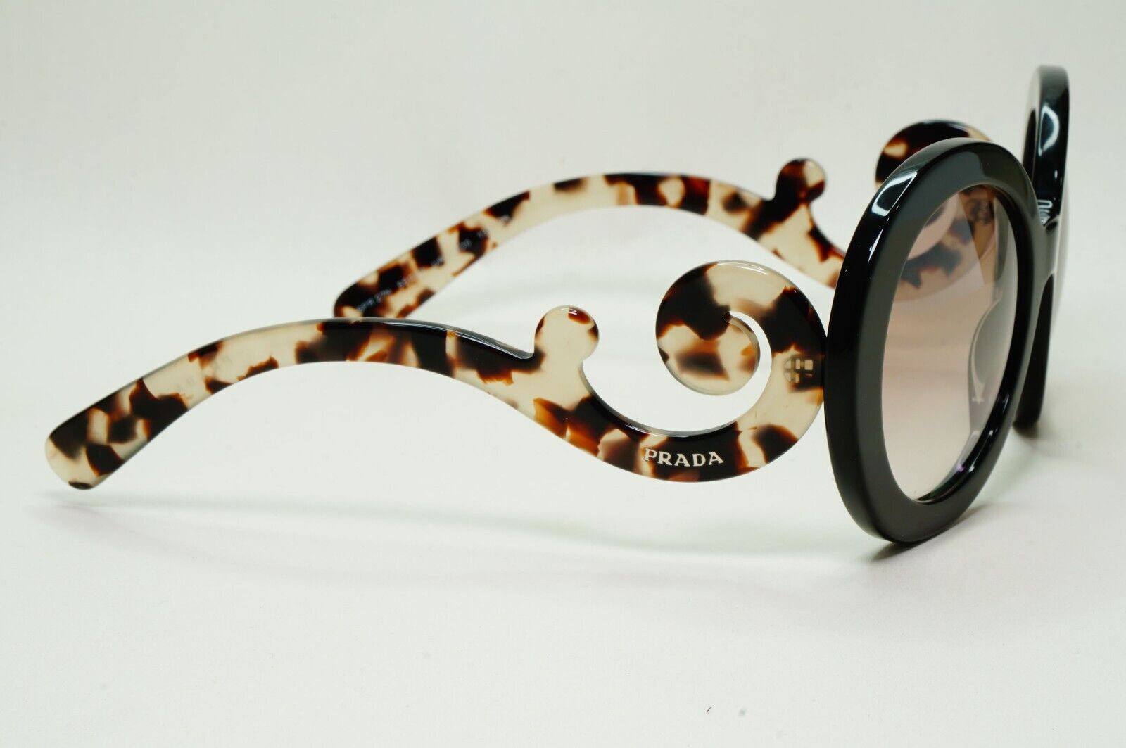Prada Sunglasses Baroque Swirl Round Black Marble PR27NS SPR 27N UAO-4O0 141024