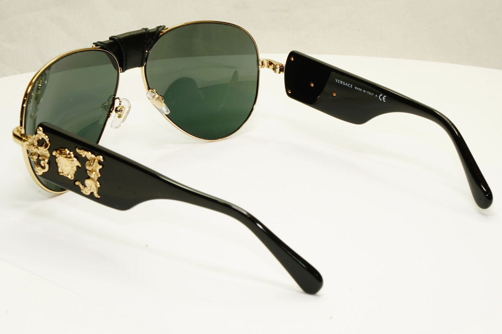 Versace Gold Medusa Sunglasses Metal Pilot Grey Mirror Black MOD 2150 Q 1252/6G