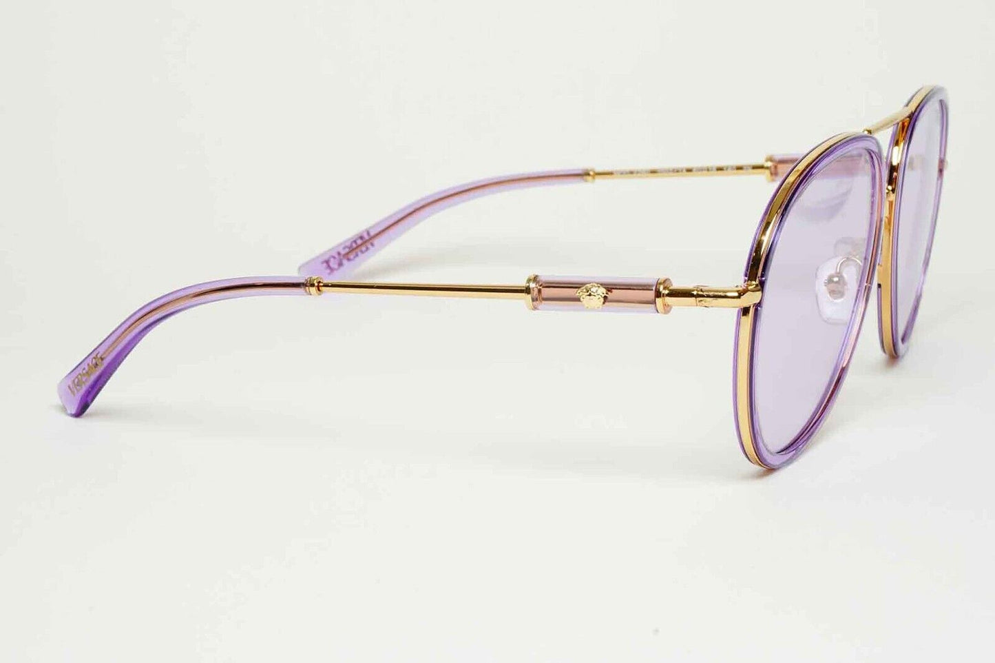 Versace Sunglasses Oversized Pilot Gold Violet Medusa MOD VE 2260 1002/1A 60mm