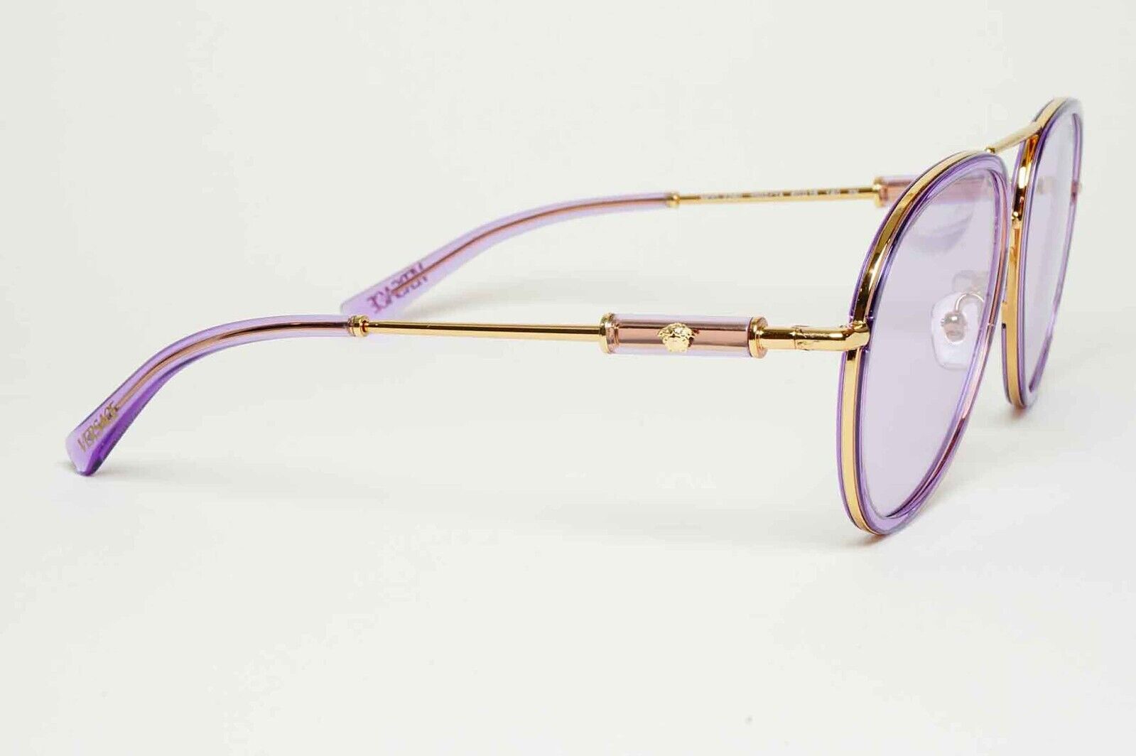 Versace Sunglasses Oversized Pilot Gold Violet Medusa MOD VE 2260 1002/1A 60mm