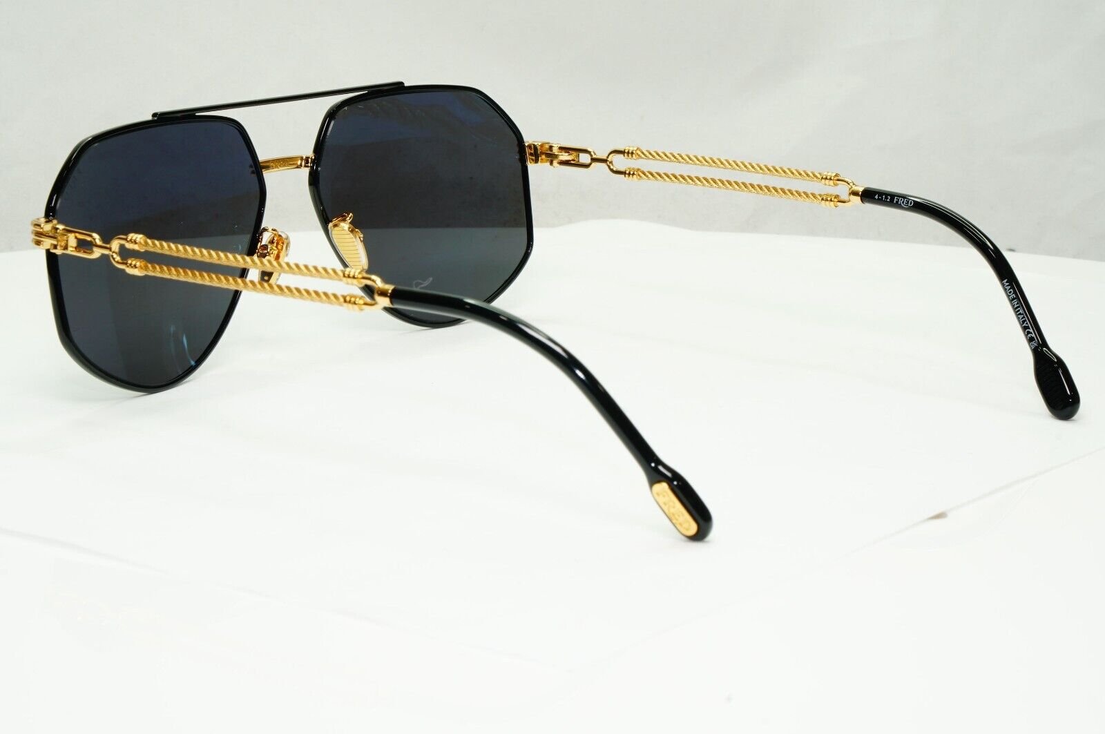 Fred Sunglasses Pilot Gold Black Cable Twist Metal FG40030U 01A Force 10 [A]