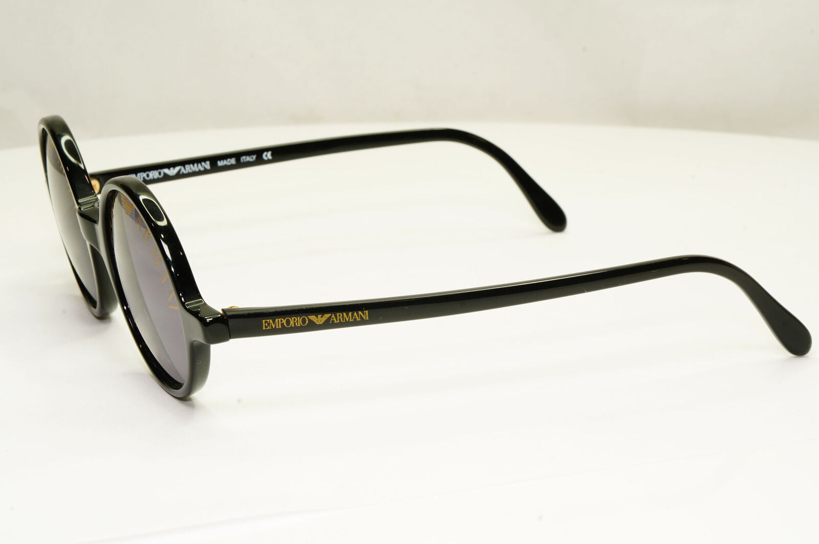 Emporio Armani 1997 Vintage Sunglasses Round Lens Logo Print Black 523-S 020
