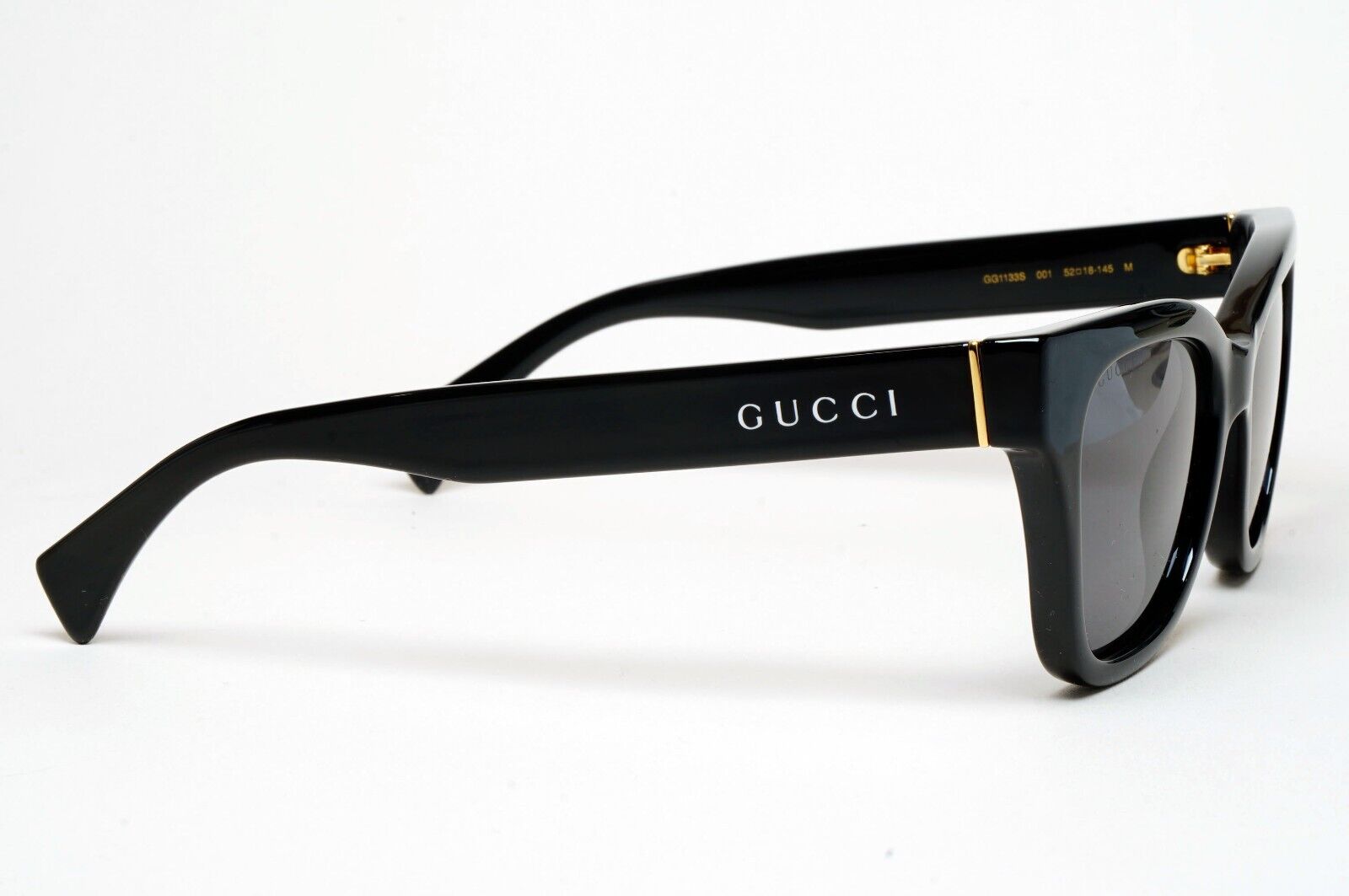 Gucci Sunglasses 2022 Black Glossy Square GG1133S 001 52mm 250125