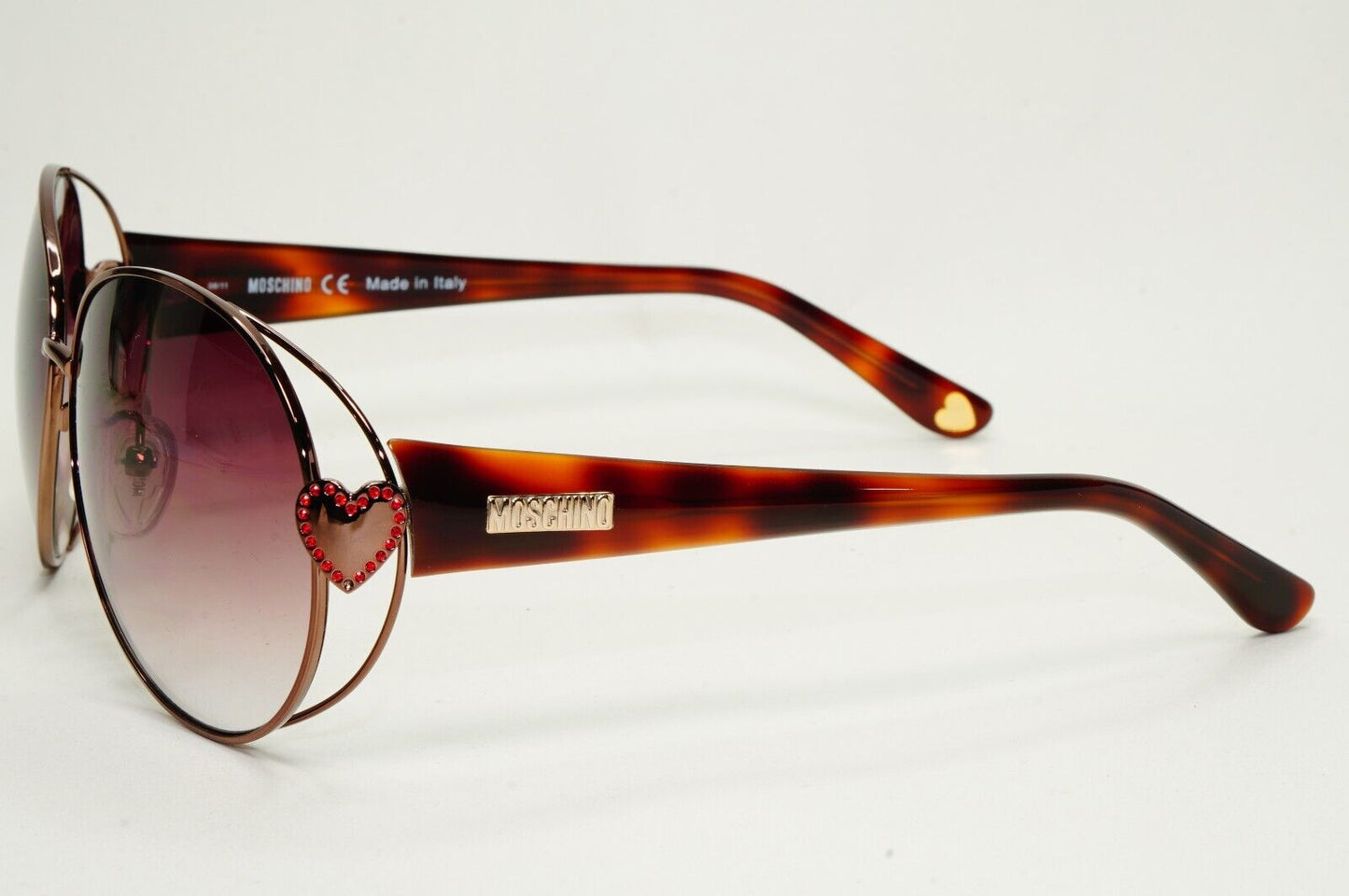 Moschino Sunglasses 2005 Vintage Brown Bronze Oval Heart MO579 02 101124