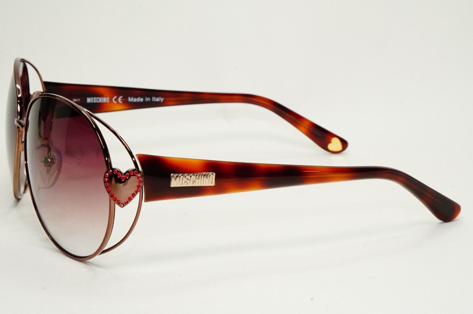 Moschino Sunglasses 2005 Vintage Brown Bronze Oval Heart MO579 02 101124