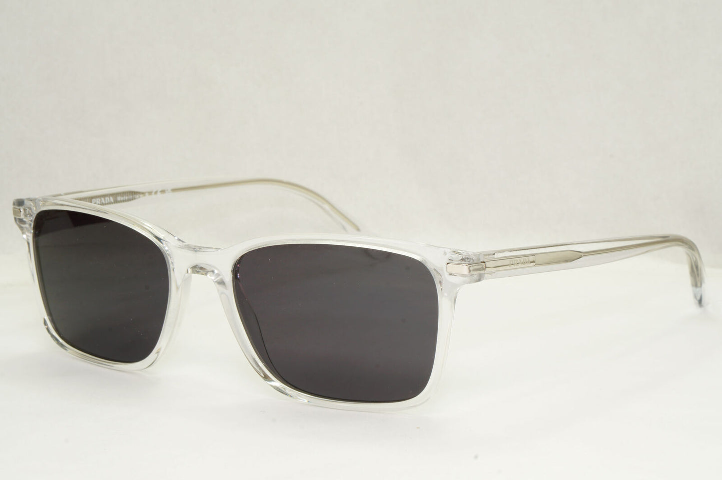 Prada Sunglasses Black Transparent Crystal Square PR14WV VPR 14W 2AZ-1O1 56mm